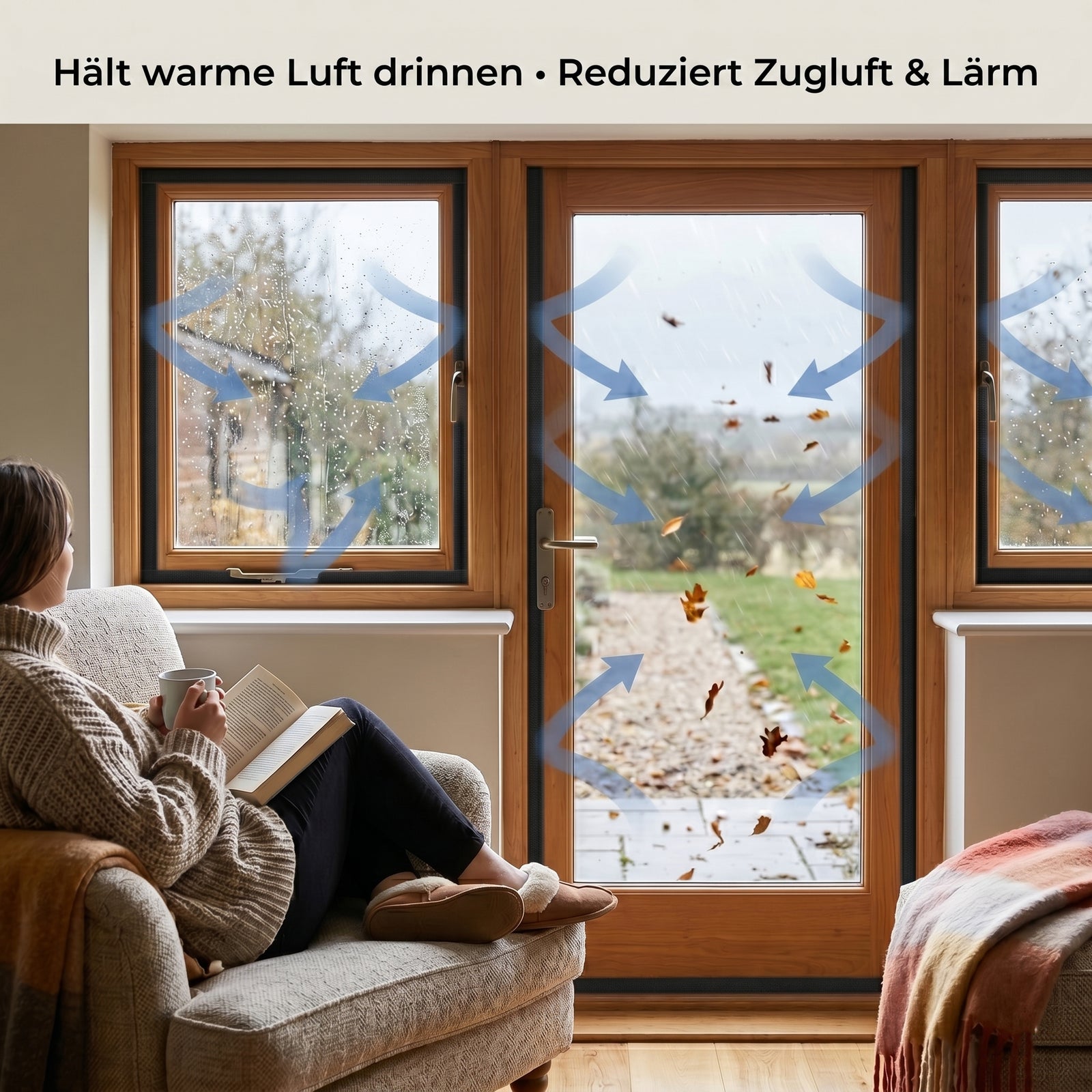 LIVMORE Schallschutz und Zugluftstopper aus PU Schaum, 4er Set, Schwarz