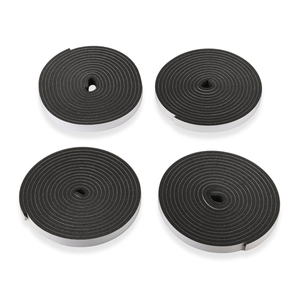 LIVMORE Schallschutz und Zugluftstopper aus PU Schaum, 4er Set, Schwarz