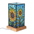 LED Tischlampe, Eschenholz und Acryl, mit USB Anschluss, Mehrfarbig