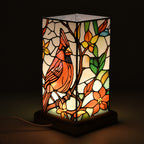 LED Tischlampe, Eschenholz und Acryl, mit USB Anschluss, Mehrfarbig