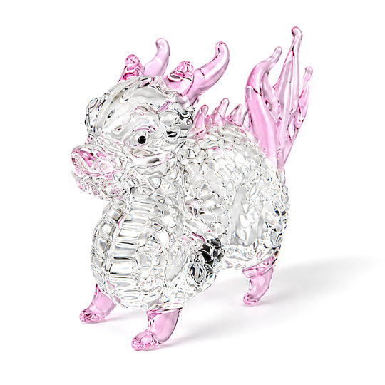 Dekorative Drachenfigur aus Glas 8,5 x 2 x 7 cm Braun