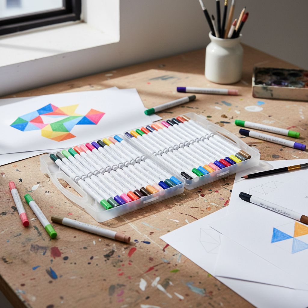 LIVMORE Premium Acryl Marker Set 48 teilig in Aufbewahrungsbox