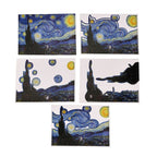LIVMORE 3D DIY Bilderrahmen Bastelset Sternennacht Motiv 22 x 13 x 17 cm Blau