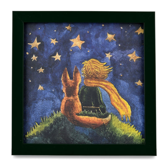 LIVMORE DIY Bilderrahmen Puzzle Bastelset 169 teilig Sternennacht Motiv 18.1 x 13 x 18.1 cm Blau