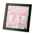 LIVMORE DIY Bilderrahmen Puzzle Bastelset, 169 Teile, Vintage Architektur, 18,1x13x18,1cm, Rosa