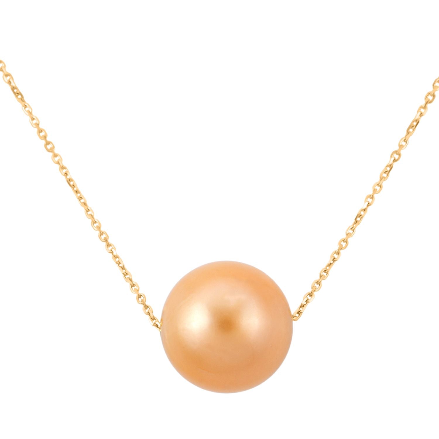 AAA Goldene Südsee Perle (12-13 mm) Halskette ca. 45 cm 750 Gelb Gold