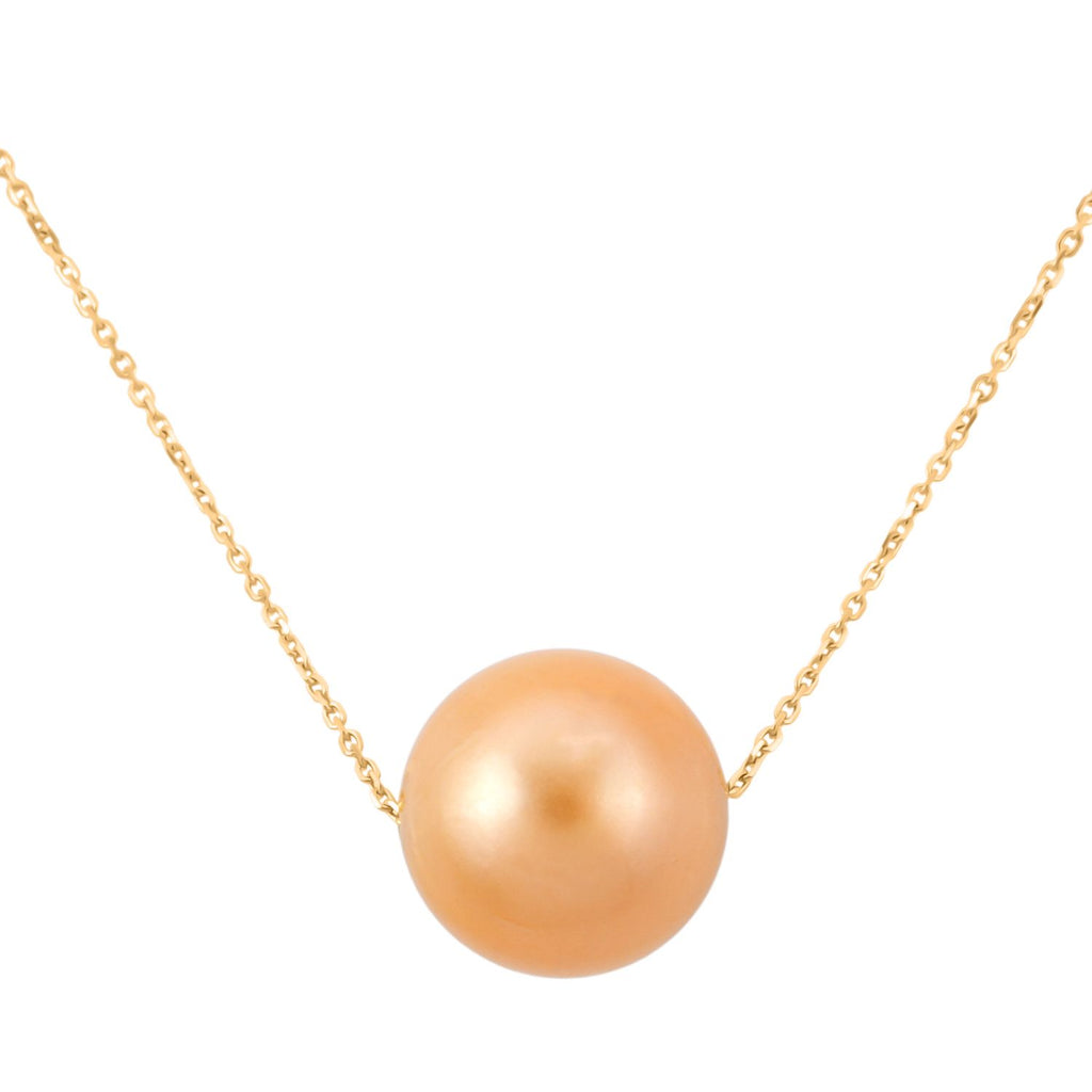 AAA Goldene Südsee Perle (12-13 mm) Halskette ca. 45 cm 750 Gelb Gold