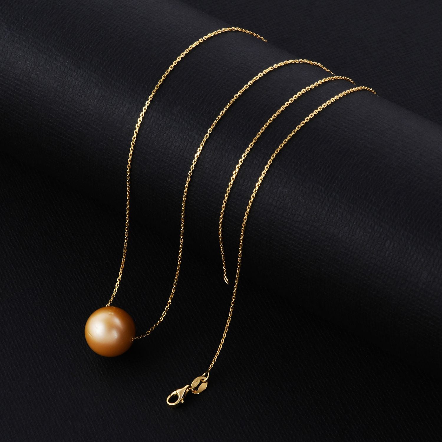AAA Goldene Südsee Perle (12-13 mm) Halskette ca. 45 cm 750 Gelb Gold