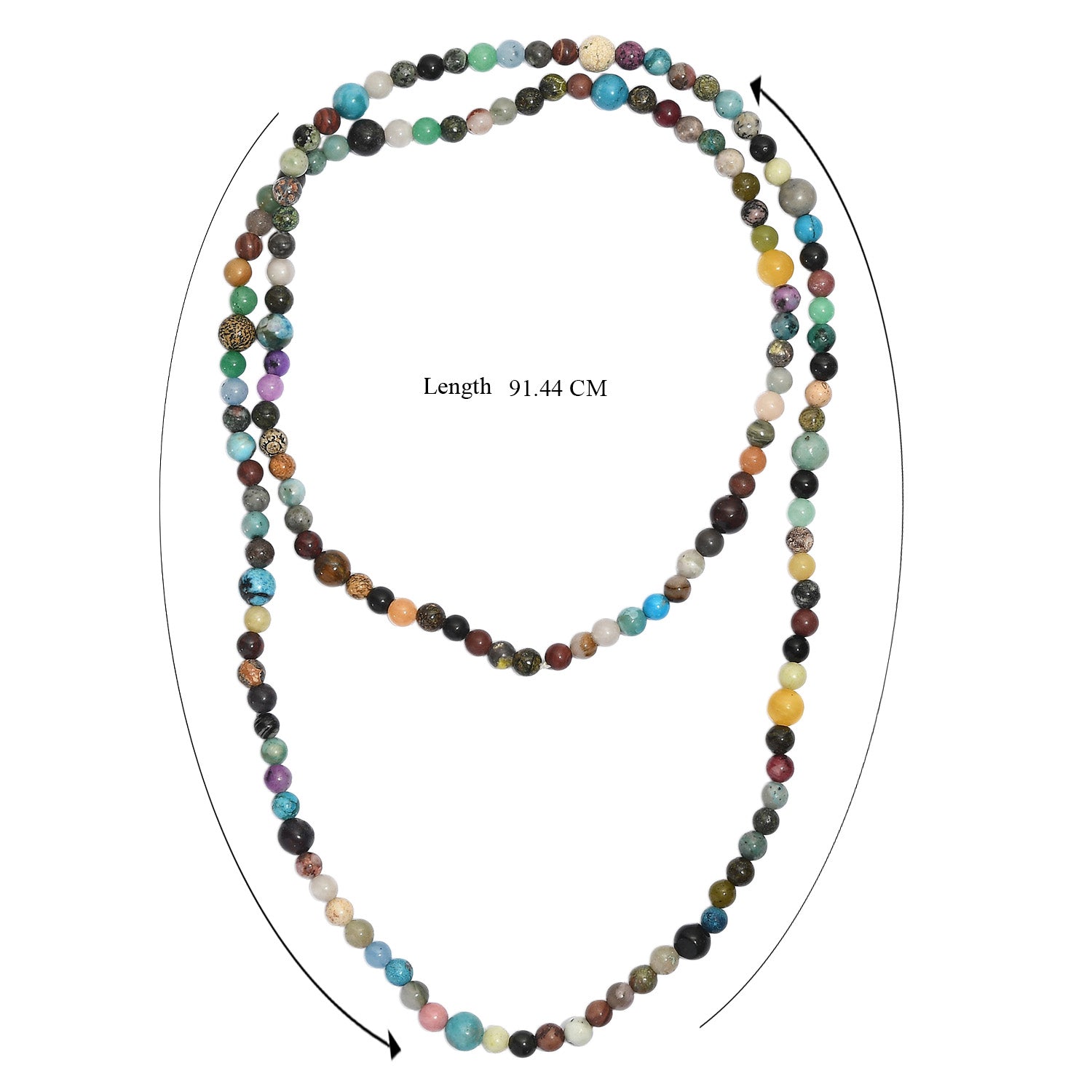 Mehrfarbige Edelsteine Halskette ca. 91 cm ca. 285.00 ct
