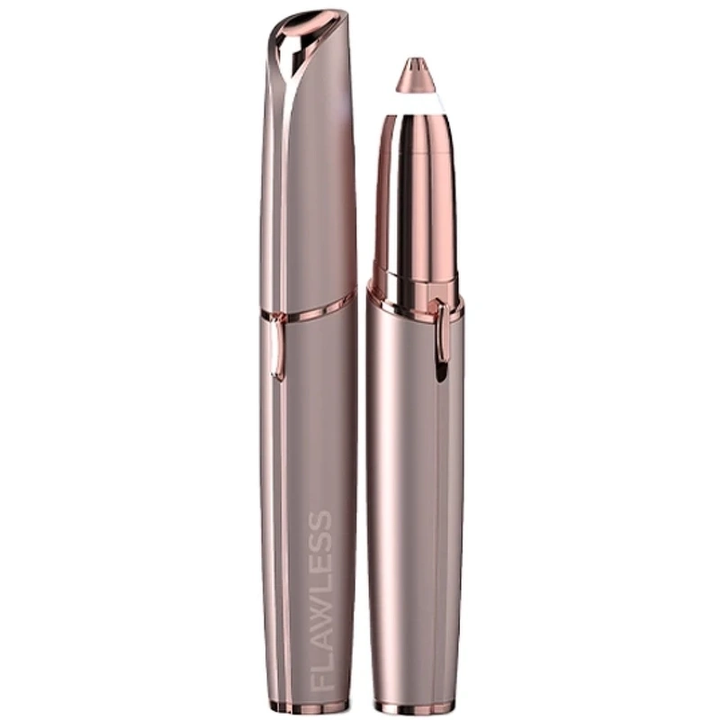 Finishing Touch Flawless Augenbrauen-Trimmer, 18 Karat vergoldet, mit integriertem Licht, Roségold