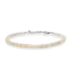 D'Joy Natürlicher, äthiopischer Welo Opal Armband ca. 19 cm + 5 cm Extender, 925 Silber rhodiniert ca. 18,00 ct.
