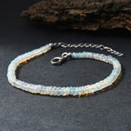 D'Joy Natürlicher, äthiopischer Welo Opal Armband ca. 19 cm + 5 cm Extender, 925 Silber rhodiniert ca. 18,00 ct.