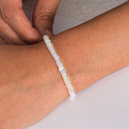 D'Joy Natürlicher, äthiopischer Welo Opal Armband ca. 19 cm + 5 cm Extender, 925 Silber rhodiniert ca. 18,00 ct.