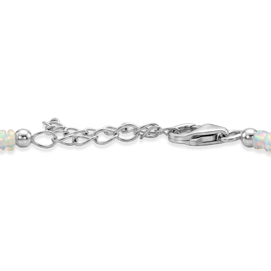 D'Joy Natürlicher, äthiopischer Welo Opal Armband ca. 19 cm + 5 cm Extender, 925 Silber rhodiniert ca. 18,00 ct.