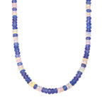 D'Joy Tansanit, Natürlicher, äthiopischer Welo Opal Halskette ca. 45 cm 925 Silber rhodiniert ca. 48.00 ct
