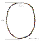 EVER TRUE Mehrfarbig Edelsteine Halskette ca. 50 cm + 5 cm Extender, 316L Edelstahl ca. 110,00 ct.
