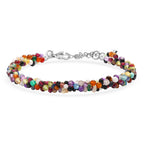EVER TRUE Mehrfarbig Edelsteine Armband ca. 19 cm + 5 cm Extender, 316L Edelstahl ca. 50,00 ct.