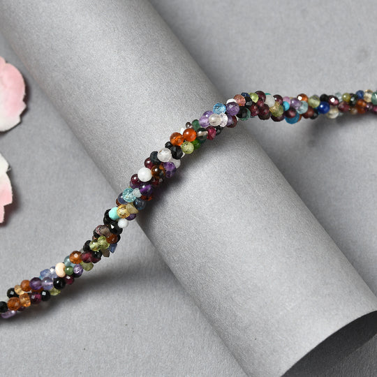 EVER TRUE Mehrfarbig Edelsteine Armband ca. 19 cm + 5 cm Extender, 316L Edelstahl ca. 50,00 ct.