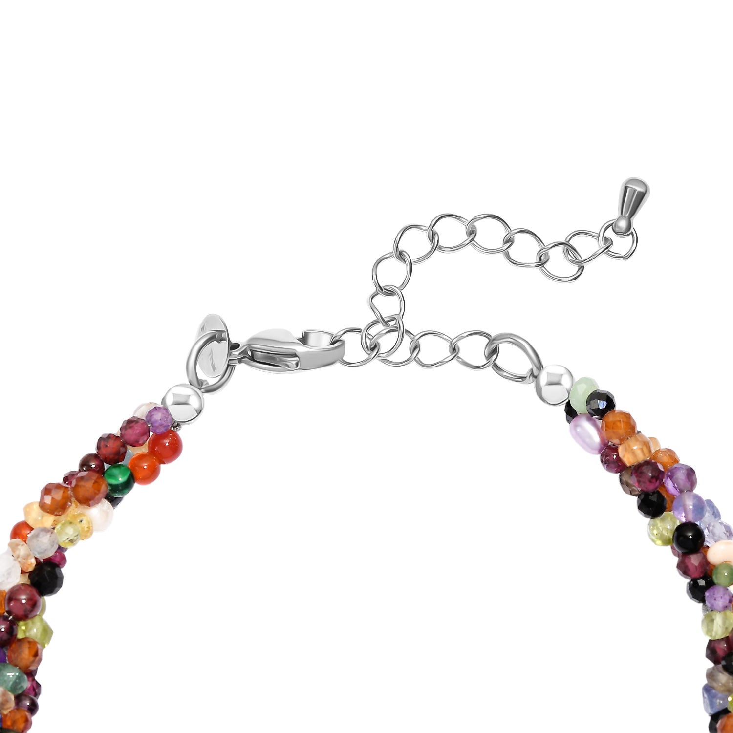 EVER TRUE Mehrfarbig Edelsteine Armband ca. 19 cm + 5 cm Extender, 316L Edelstahl ca. 50,00 ct.
