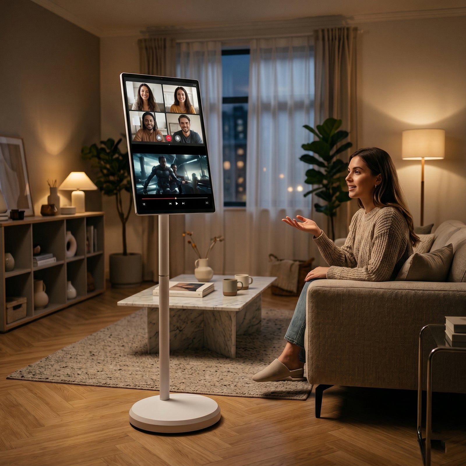 SmartView Touch Display mit Android 13, 21,5 Zoll Full HD Bildschirm, WLAN und Bluetooth, Weiß