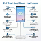 SmartView Touch Display mit Android 13, 21,5 Zoll Full HD Bildschirm, WLAN und Bluetooth, Weiß
