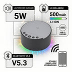 LIVMORE 5-in-1 Soundlight Lautsprecher mit Wireless Charger und RGB Licht, Schwarz