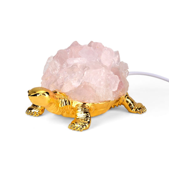 LIVMORE Leuchtende Edelstein-schildkröte, LED Licht, Rauchquarz