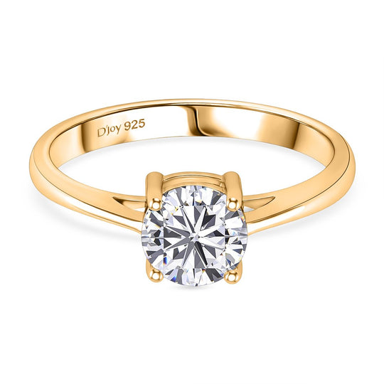 D'Joy Moissanit Ring 925 Silber vergoldet (Größe 18.00) ca. 1,00 ct