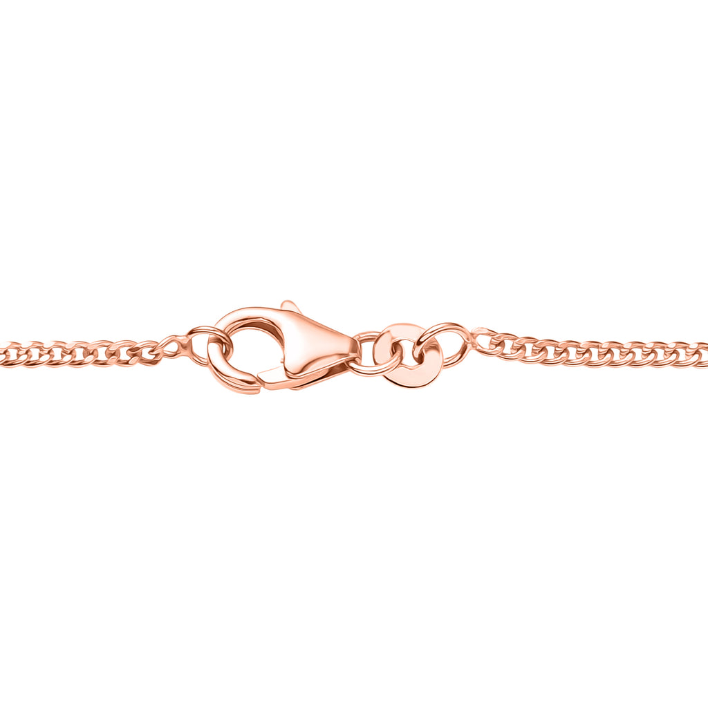 GP - AAA Rose De France Amethyst, Weißer Zirkon Halskette ca. 45 cm 925 Silber 750 Roségold Vermeil ca. 15,61 ct.
