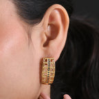 GP - Kanchanaburi Blauer Saphir Ohrringe 925 Silber 750 Gelbgold Vermeil ca. 0,59 ct.