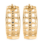GP - Kanchanaburi Blauer Saphir Ohrringe 925 Silber 750 Gelbgold Vermeil ca. 0,59 ct.