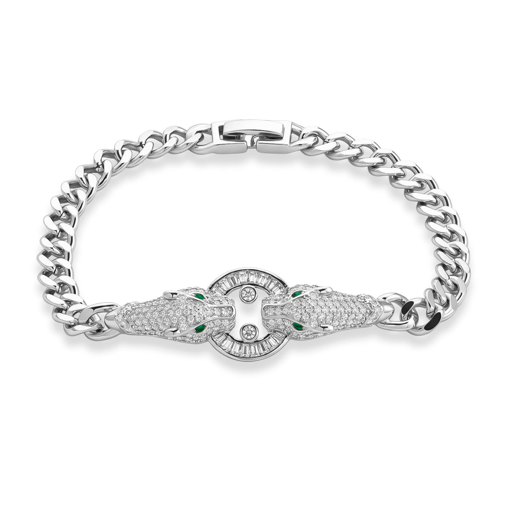 Weißer Zirkonia, Grüner Zirkonia Armband ca. 19 cm Nickelfreies Messing 1.24 ct