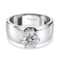 D'Joy Moissanit Ring 925 Silber Rhodiniert (Größe 19.00) ca. 1,20 ct