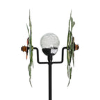 Solar Gartenleuchte Windrad, Eisen, 140 cm, Mehrfarbig