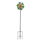Solar Gartenleuchte Windrad, Eisen, 140 cm, Mehrfarbig