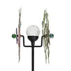 Solar Gartenleuchte Windrad, Eisen, 140 cm, Mehrfarbig