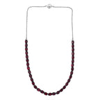 D'Joy AA Natürlicher Rhodolith Granat Halskette ca. 45 cm 925 Silber rhodiniert ca. 31,68 ct.