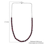 D'Joy AA Natürlicher Rhodolith Granat Halskette ca. 45 cm 925 Silber rhodiniert ca. 31,68 ct.