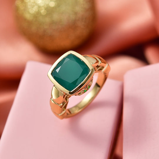 EVER TRUE Verde Onyx Ring Nickelfreies Messing (Größe 17.00) ca. 4,96 ct