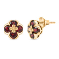 D'Joy AA Natürlicher Rhodolith Granat Ohrringe 925 Silber 750 Gelb Vergoldet ca. 2.30 ct