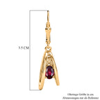 D'Joy AA Natürlicher Rhodolith Granat Ohrringe 925 Silber 750 Gelb Vergoldet ca. 1.16 ct