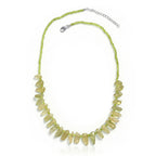 D'Joy Natürlicher grüner Kunzit, Peridot Halskette ca. 45 cm + 5 cm Extender, 925 Silber rhodiniert ca. 110,00 ct.