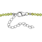 D'Joy Natürlicher grüner Kunzit, Peridot Halskette ca. 45 cm + 5 cm Extender, 925 Silber rhodiniert ca. 110,00 ct.