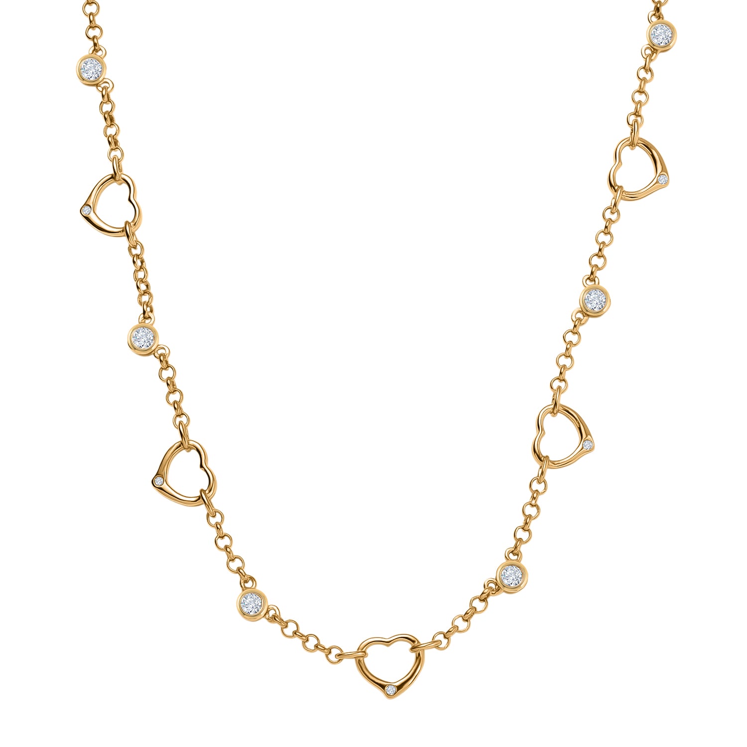 EVER TRUE Moissanit Halskette ca. 50 cm Nickelfreies Messing, goldfarben, ca. 0,91 ct.