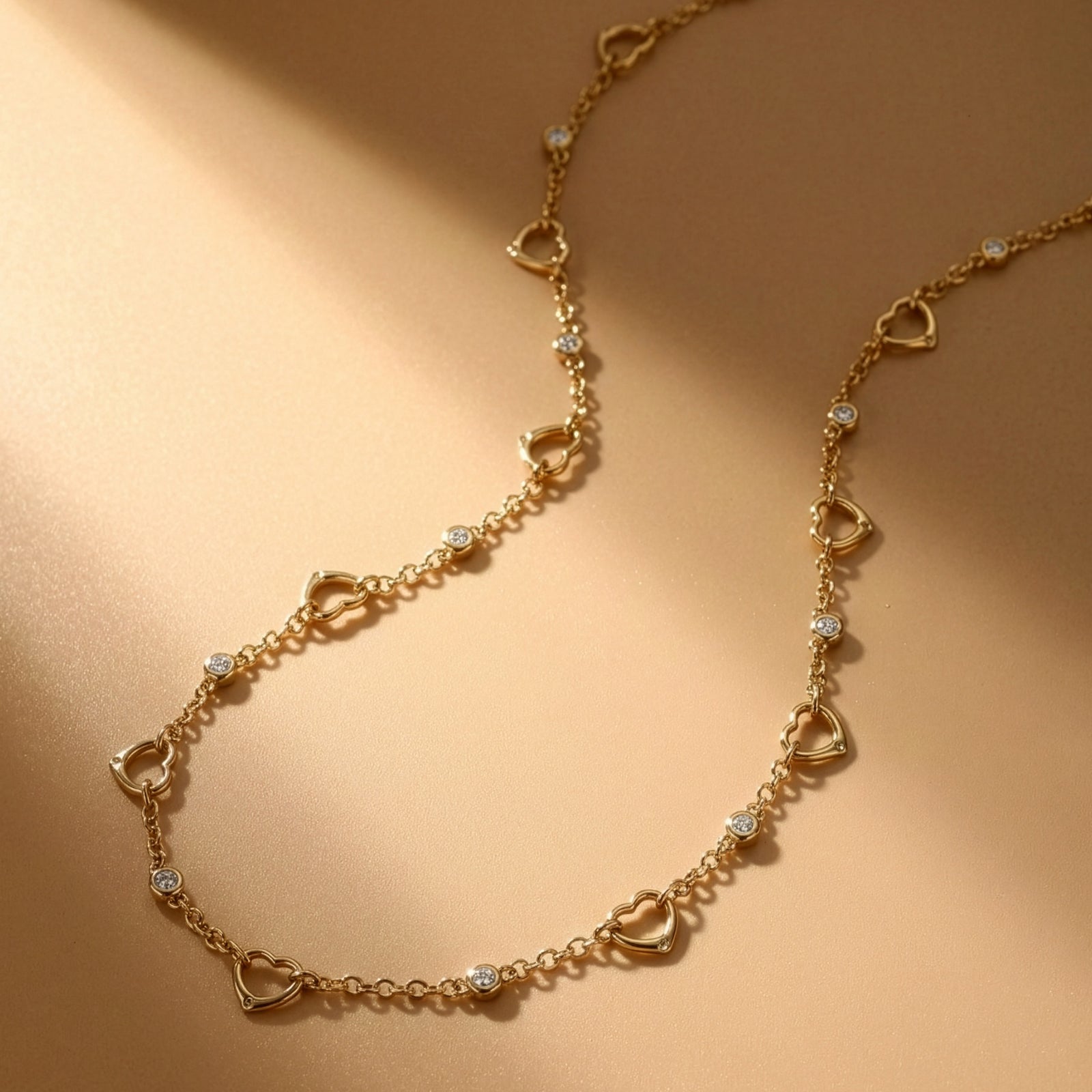 EVER TRUE Moissanit Halskette ca. 50 cm Nickelfreies Messing, goldfarben, ca. 0,91 ct.