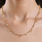 EVER TRUE Moissanit Halskette ca. 50 cm Nickelfreies Messing, goldfarben, ca. 0,91 ct.