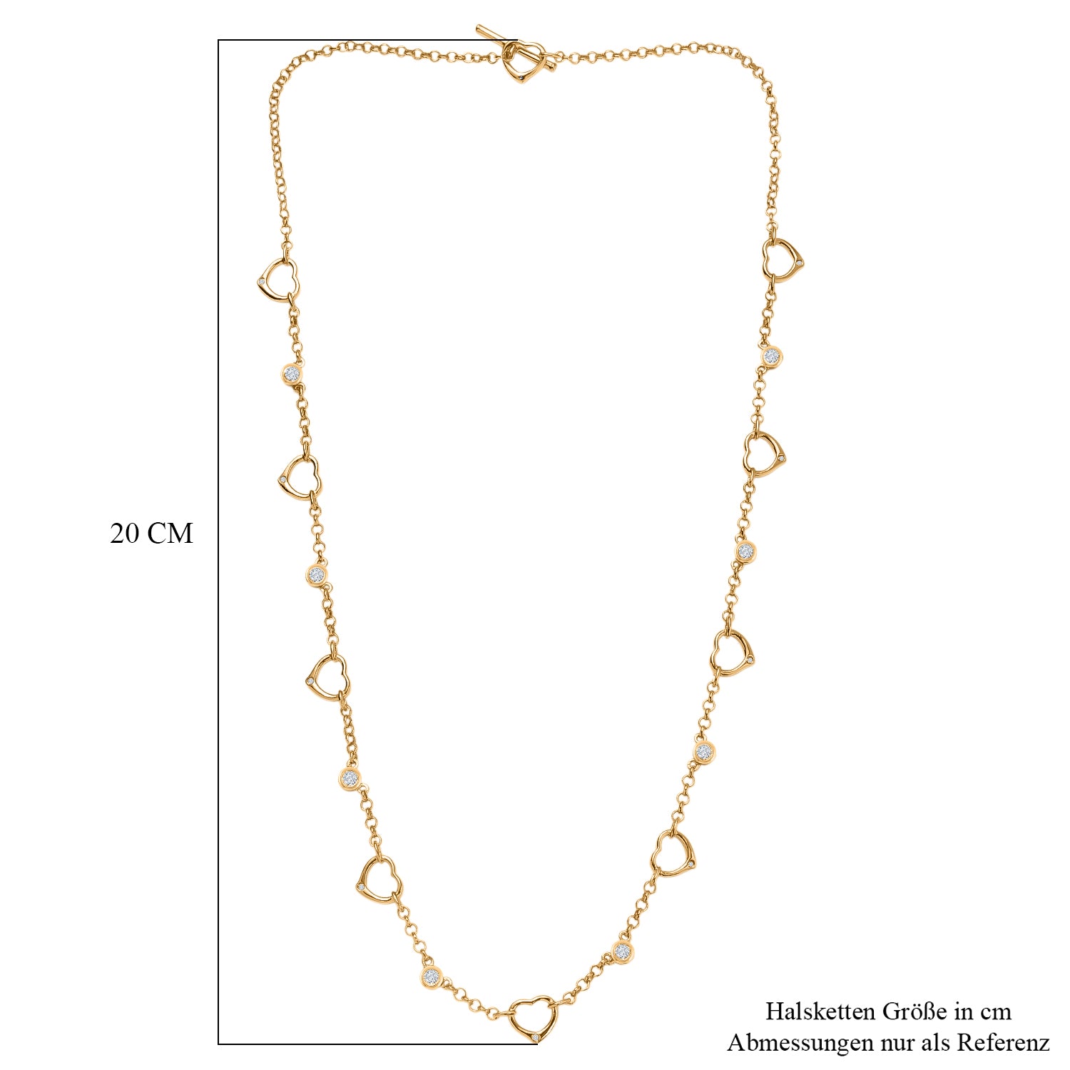 EVER TRUE Moissanit Halskette ca. 50 cm Nickelfreies Messing, goldfarben, ca. 0,91 ct.