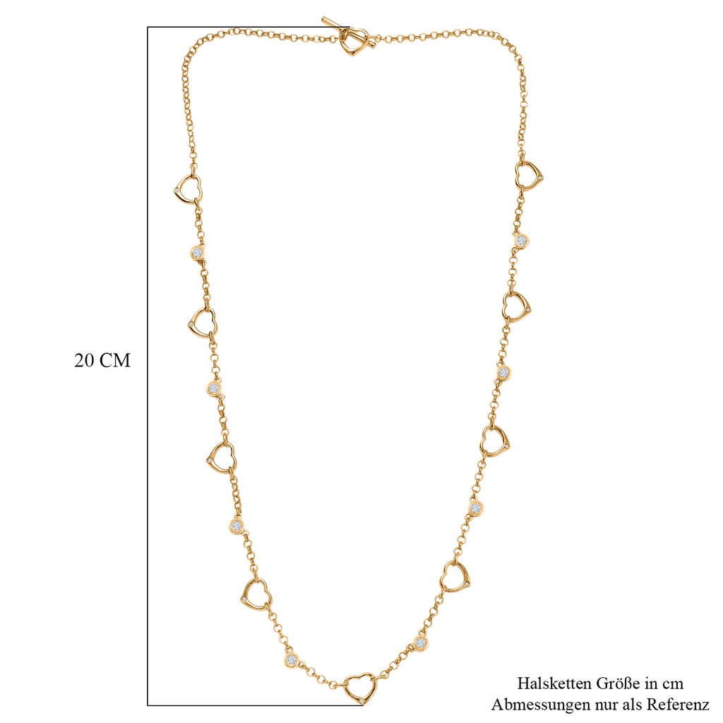 EVER TRUE Moissanit Halskette ca. 50 cm Nickelfreies Messing, goldfarben, ca. 0,91 ct.