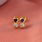 D'Joy AA Weißer Topas, Natürlicher Rhodolith Granat Ohrringe 925 Silber 750 Gelb Vergoldet ca. 1,34 ct.