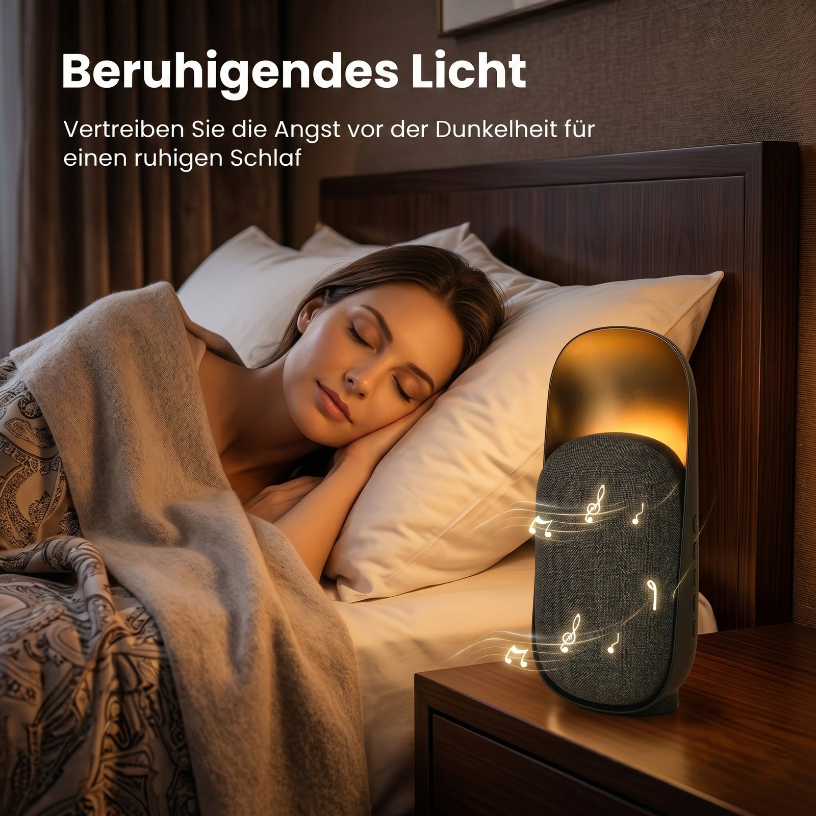 5IN1 Natural Sound + Bluetooth Speaker +Night light +Human sensor and Remote Control Specification 1.Speaker Output: 15W, 66MM 2.Battery: 2400mAh LI-ion Battery, 3.7V 3.Bluetooth:V5.3 4.Led Lights: 9PCS(Warm) Item size: 110X92X250MM Function 1.Bluetooth